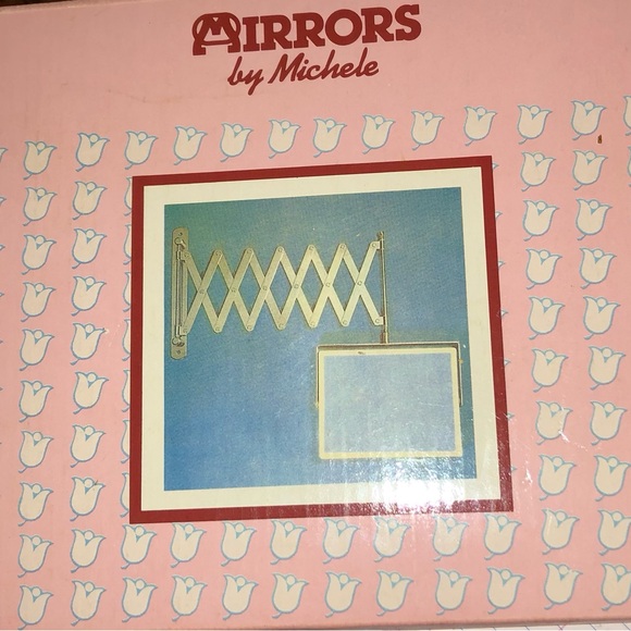 Vintage Mid Century Accordion Wall Mount Pivoting Make up New / Box Mirror 8 X 6 - Picture 8 of 10